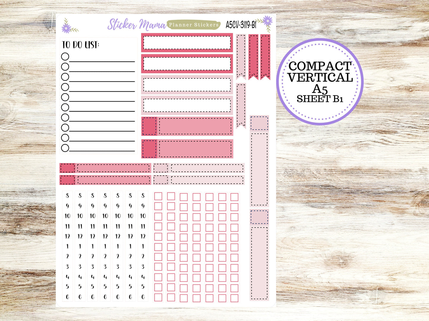 ERIN CONDREN A5 Compact Vertical-Kit #3119 || Heartfelt Joy - Planner Stickers - Erin Condren Compact Vertical Weekly Kit