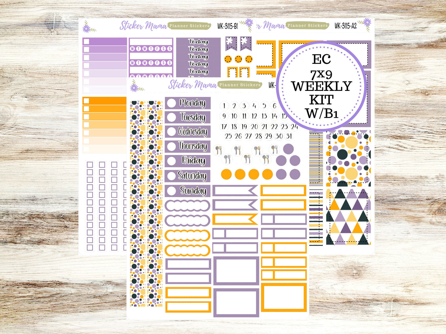 ERIN CONDREN WK-3115- Spooky Palette || Weekly Planner Kit || Erin Condren || Hourly Planner Kit || Vertical Planner Kit