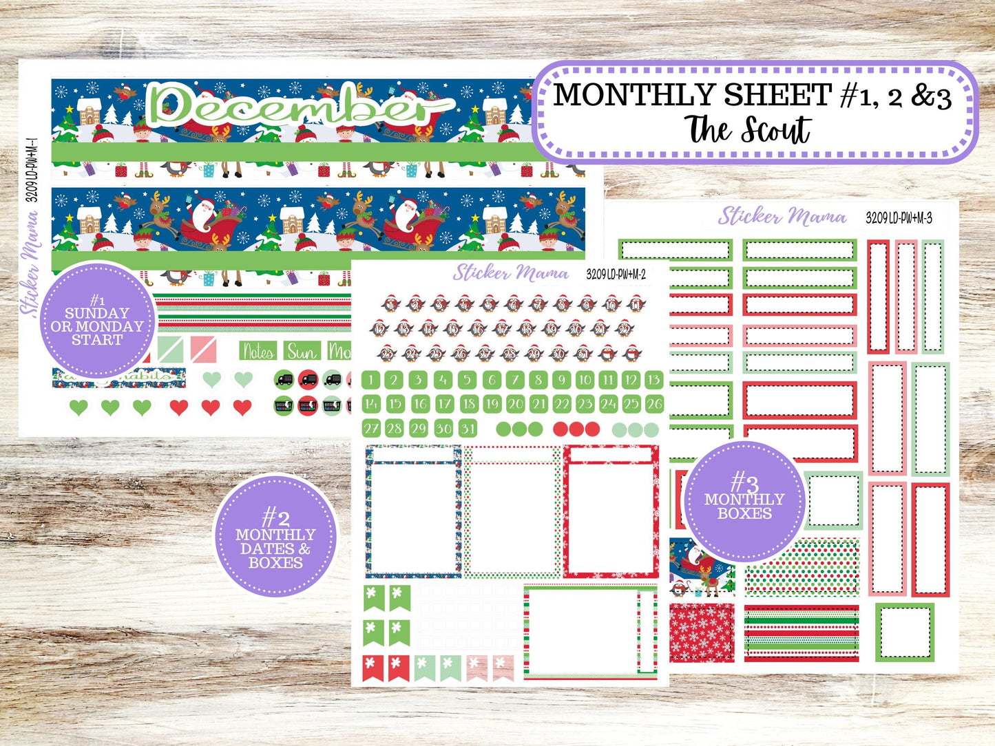 LD "The Scout" || PORTRAIT Weekly + Monthly Planner Kit #3209 || December || Laurel Denise Kit Portrait || Jolly Pines || 9-25