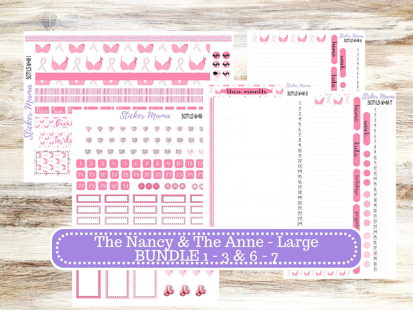 LAUREL DENISE Week + Month PLANNER Monthly Kit #3071 || Laurel Denise Kit || Laurel Denise Horizontal Vertical || Breast Cancer || Aug 25