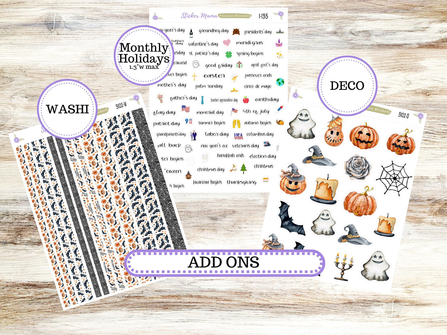 LD BOOK-BOUND Planner Kit #3102 || The Mae || The Kristy || Pumpkin Town ||October Laurel Denise Sticker Kit || Aug 25