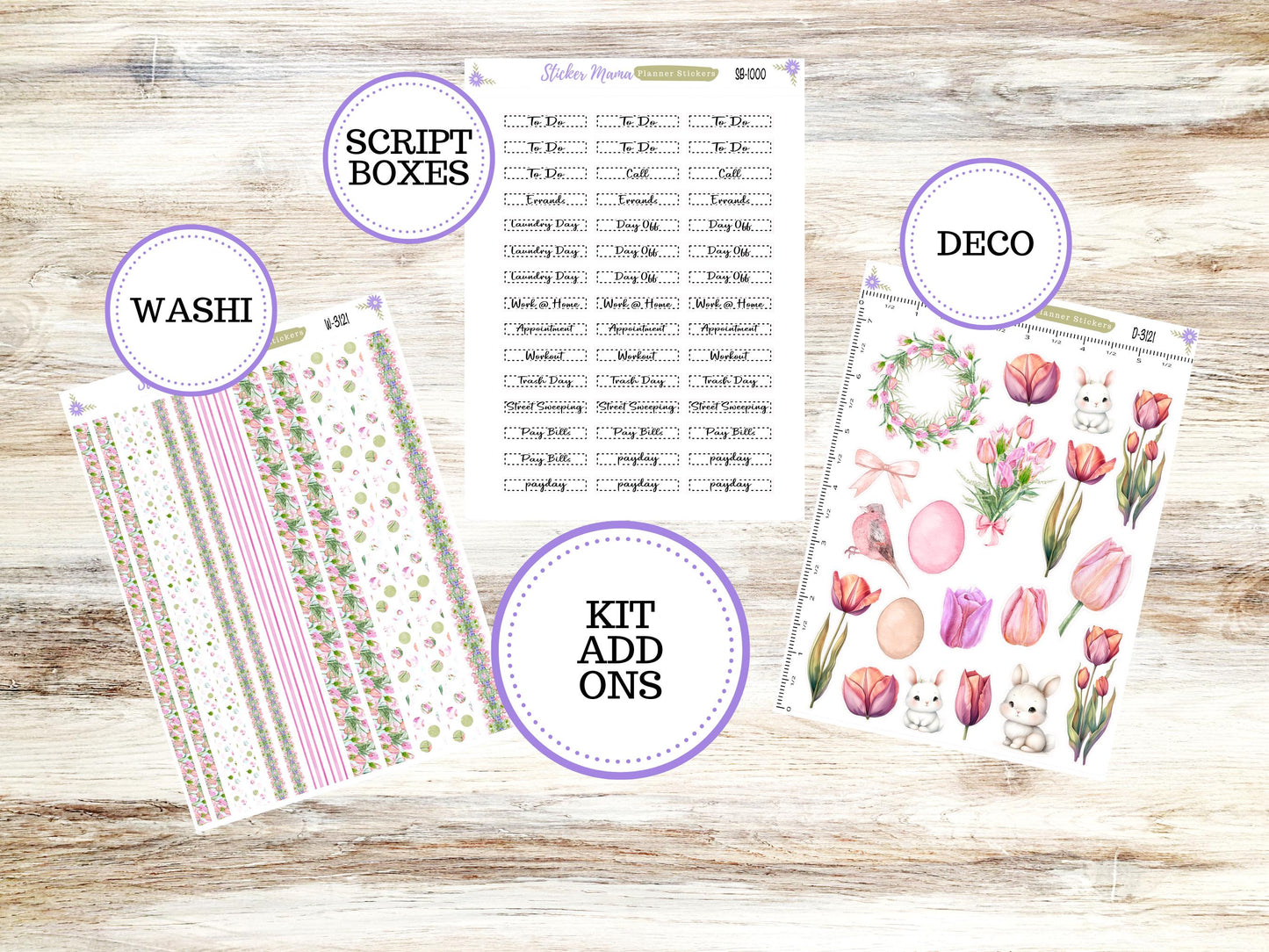 ERIN CONDREN 7x9 Compact Vertical-Kit #3121 || Easter Petals - Planner Stickers - Erin Condren Compact Vertical Weekly Kit