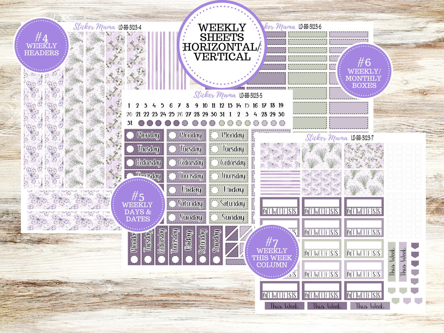 LAUREL DENISE BOOK BOUND Week+Month Planner Kit #3123 || Lavender Lust || Laurel Denise Kit || Laurel Denise Stickers || Bookbound April 25