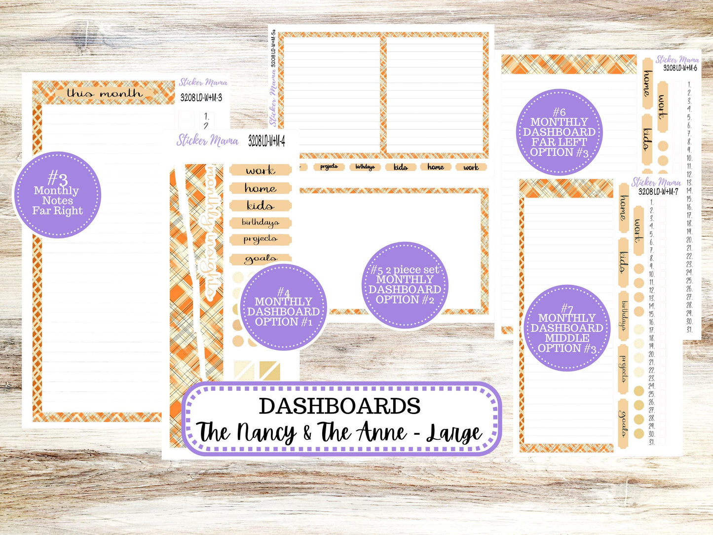 LD “The Nancy & Anne” Large || Week + Month PLANNER Monthly Kit #3208 || Laurel Denise Horizontal Vertical Kit || Fall Fields || 9-25