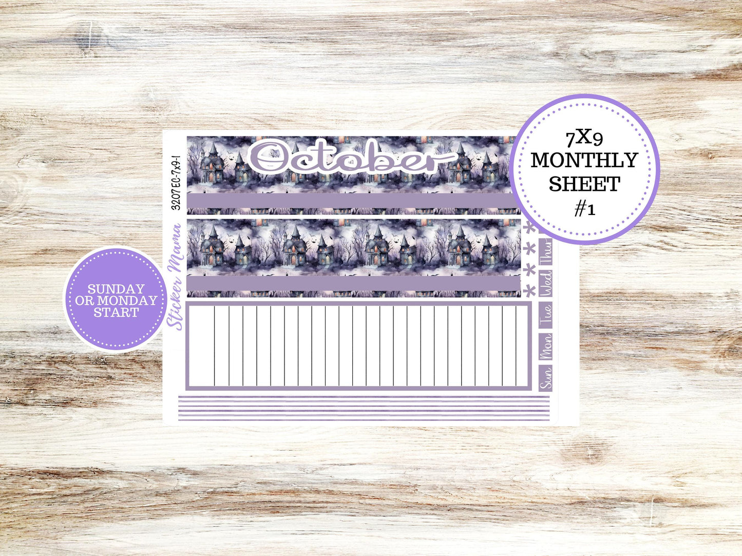 ERIN CONDREN Monthly Kit-3207 || 7X9 || Haunted Haven - 7x9 ec October Monthly Kit - October Monthly Planner Kits - Monthly Pages