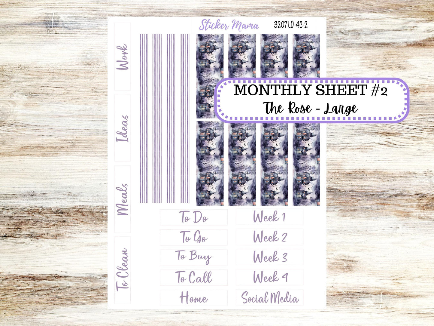 LD "The Rose" Large || 4-COLUMN (formerly project) Planner Kit #3207 || Haunted Haven || Laurel Denise Stickers || Aug 25