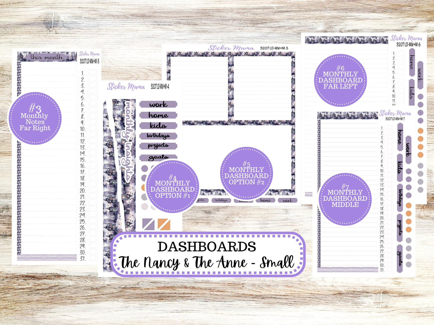 LD SMALL "The Anne" & "The Nancy" || MINI Week + Month Planner Kit #3207 || Laurel Denise Horizontal Vertical || Haunted Haven || Aug 25