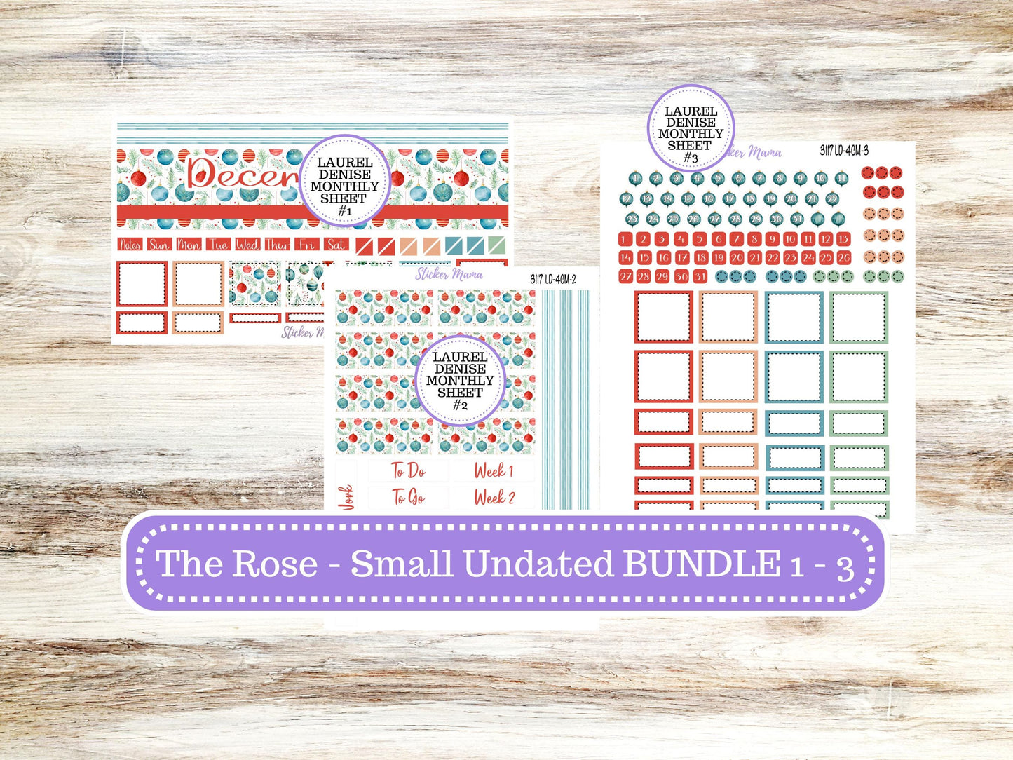 LD "Th Rose" Small || 4 COLUMN Mini (formerly the project mini) Size Planner Kit #3117 || Project Stickers || 9-25