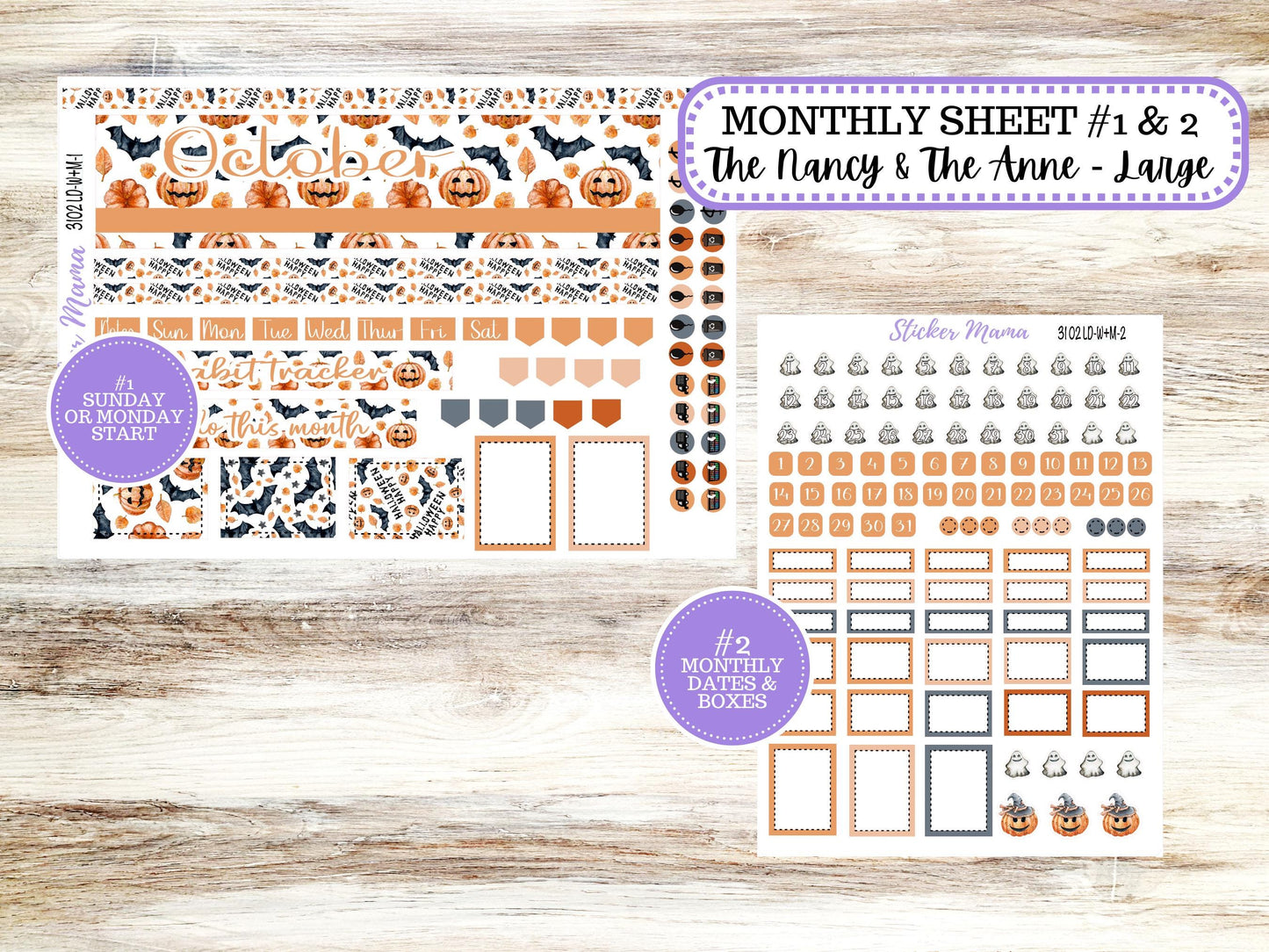 LAUREL DENISE Week + Month PLANNER Monthly Kit #3102 || Laurel Denise Kit || Laurel Denise Horizontal Vertical || Pumpkin Town || Aug 25