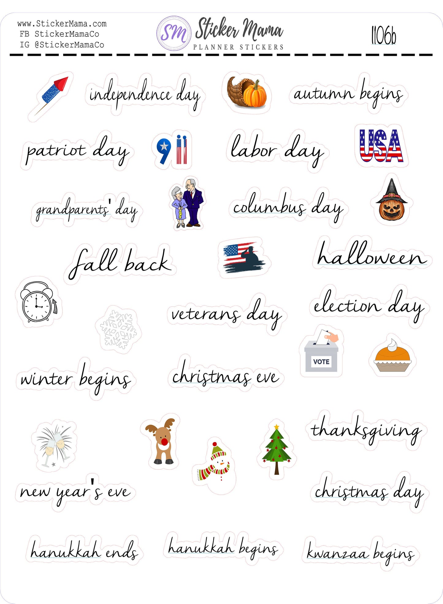 HOLIDAY STICKERS I106 - Holiday Planner Sticker - Icon Planner Sticker