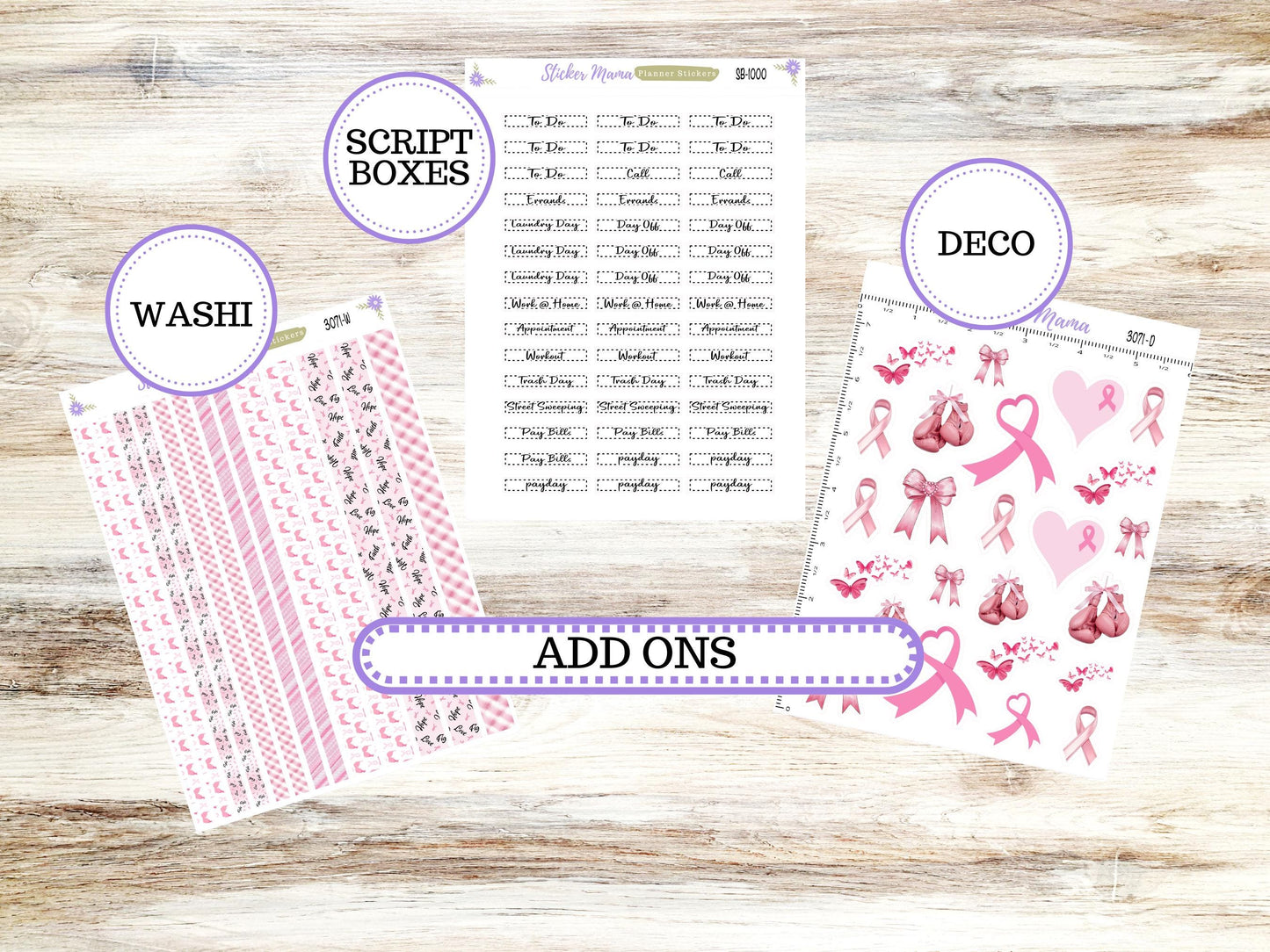 LAUREL DENISE Week + Month PLANNER Monthly Kit #3071 || Laurel Denise Kit || Laurel Denise Horizontal Vertical || Breast Cancer || Aug 25
