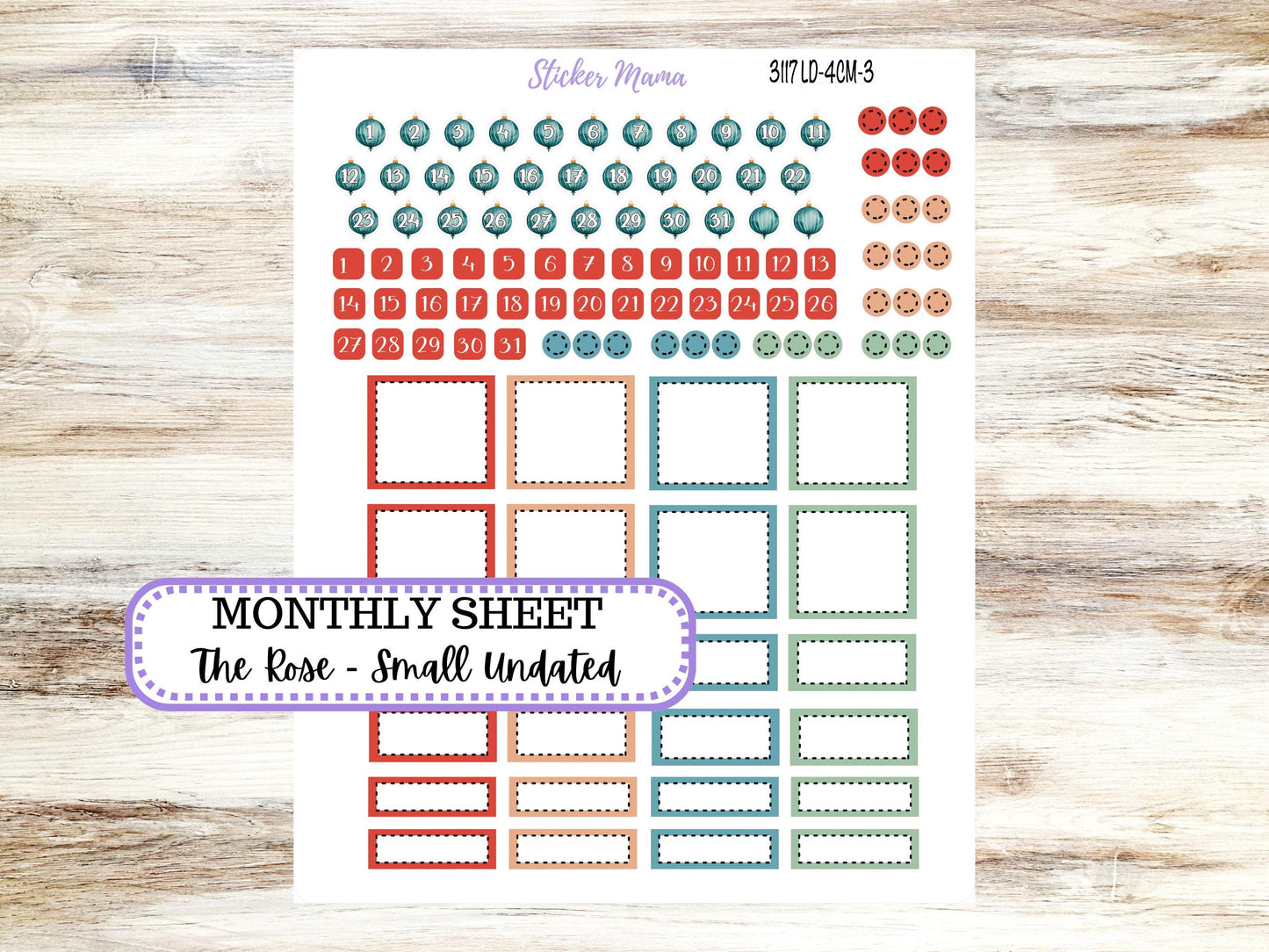 LD "Th Rose" Small || 4 COLUMN Mini (formerly the project mini) Size Planner Kit #3117 || Project Stickers || 9-25