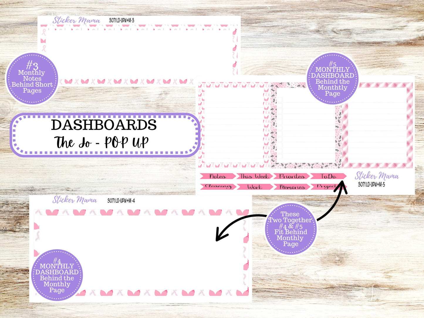 LD POP-UP Week+Month Planner Kit #3071 || The Jo || Breast Cancer || Laurel Denise Kit || Laurel Denise Stickers || Aug 25