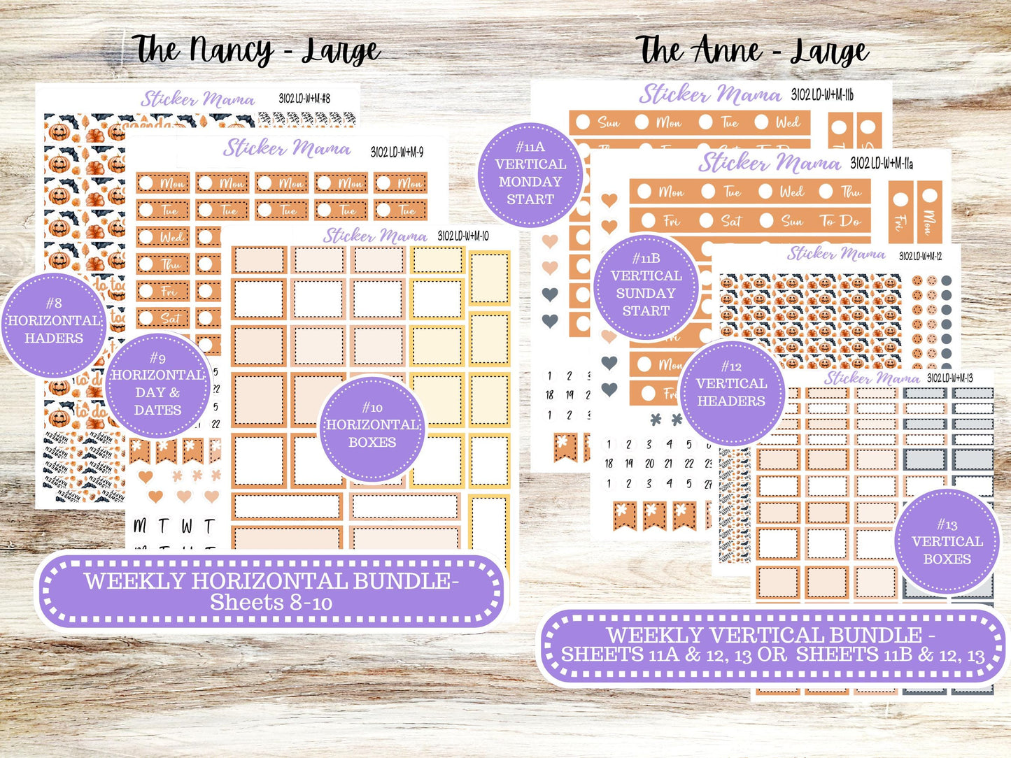LAUREL DENISE Week + Month PLANNER Monthly Kit #3102 || Laurel Denise Kit || Laurel Denise Horizontal Vertical || Pumpkin Town || Aug 25