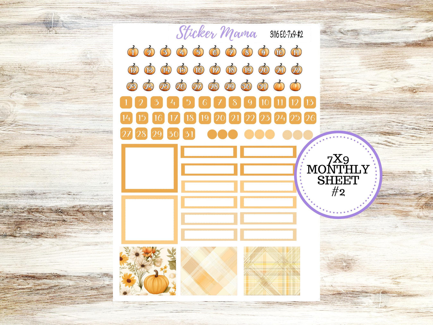 ERIN CONDREN Monthly Kit-3116 || 7X9 || Floral Harvest - 7x9 ec November Monthly Kit - November Monthly Planner Kits - Monthly Pages