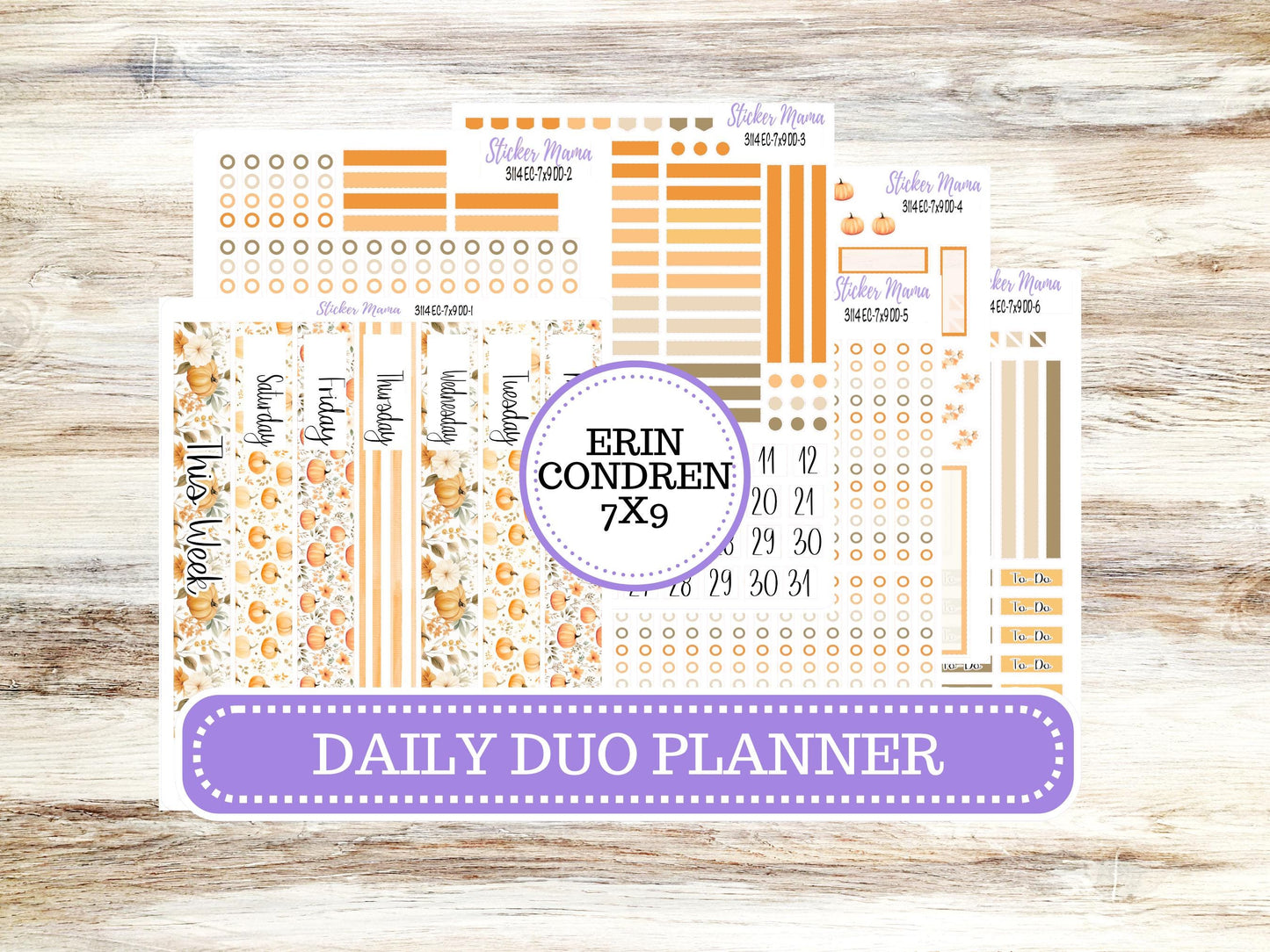 ERIN CONDREN Daily Duo Planner Kit DD 3114 || September || Daily Duo Planner Sticker Kit || Erin Condren ||