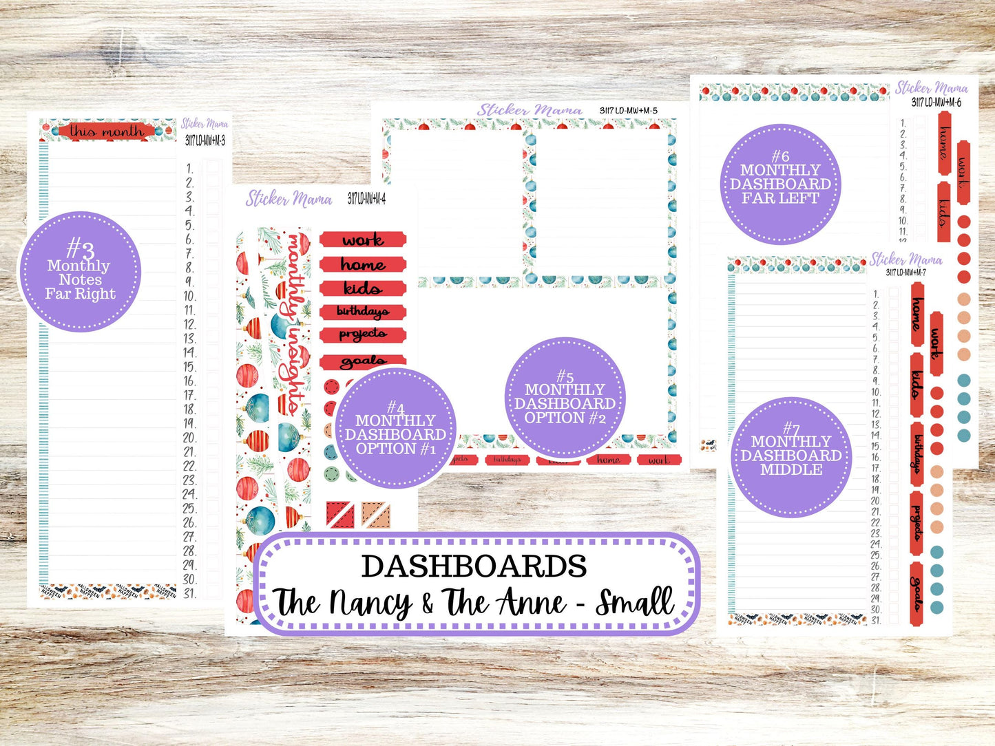LD SMALL "The Anne" & "The Nancy" || MINI Week + Month Planner Kit #3117 || Laurel Denise Horizontal Vertical || December || 9-25