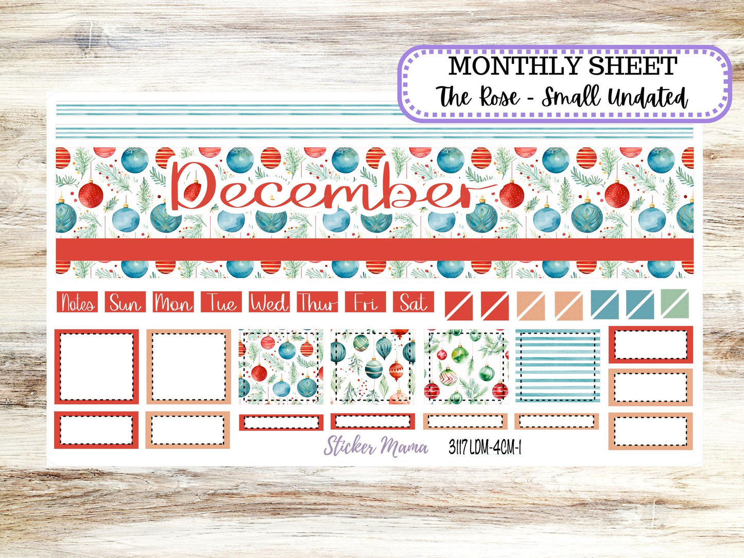 LD "Th Rose" Small || 4 COLUMN Mini (formerly the project mini) Size Planner Kit #3117 || Project Stickers || 9-25