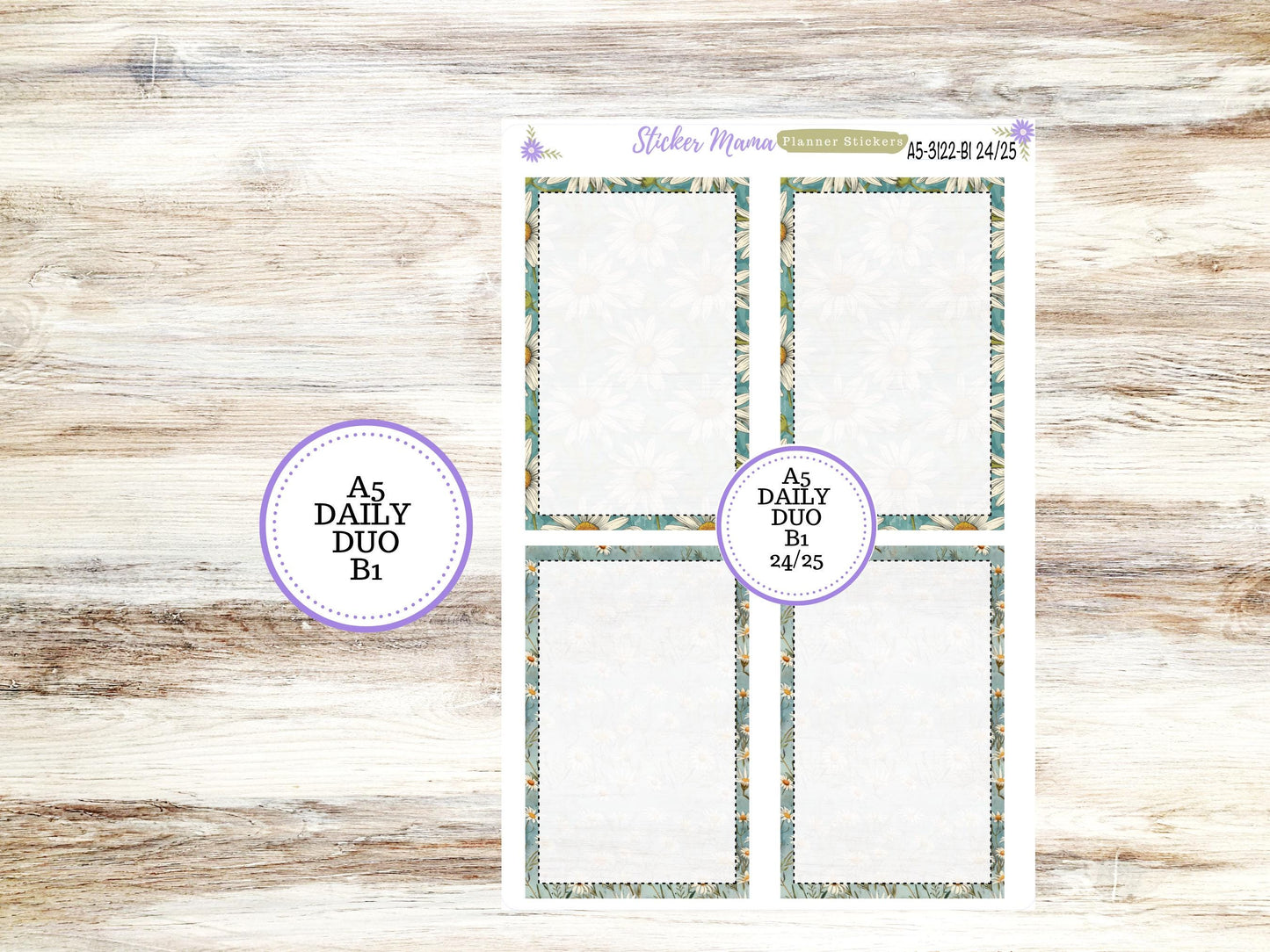 A5-DAILY DUO-Kit #3122 || Vintage Bloom || Planner Stickers - Daily Duo A5 Planner - Daily Duo Stickers - Daily Planner