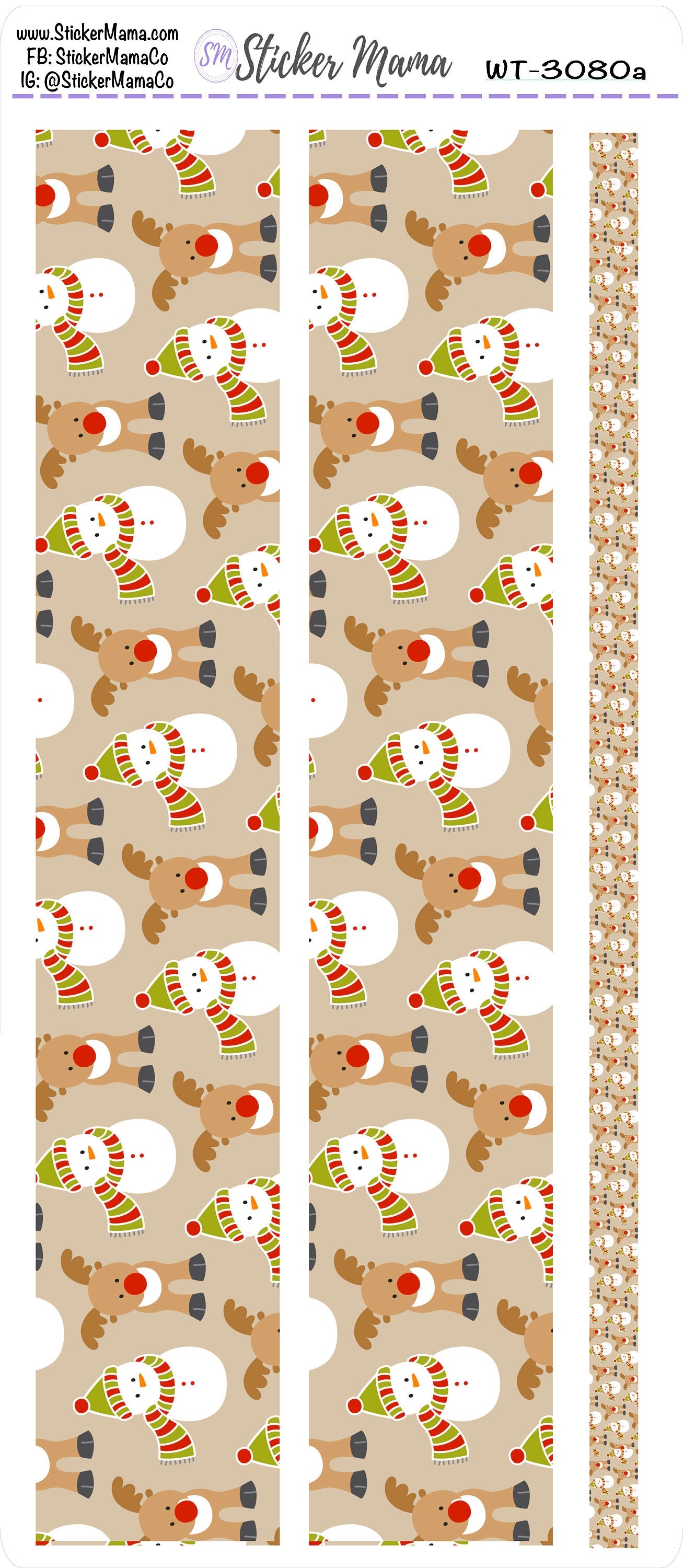 W-3080 - WASHI STICKERS - Traditional Christmas - Planner Stickers - Washi for Planners