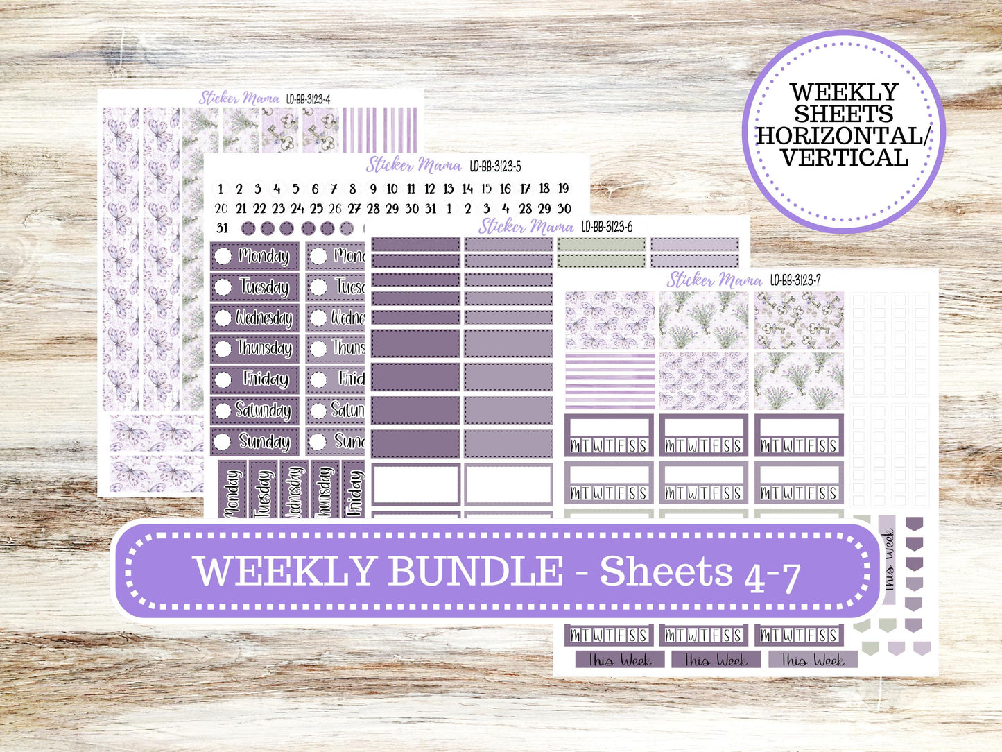 LAUREL DENISE BOOK BOUND Week+Month Planner Kit #3123 || Lavender Lust || Laurel Denise Kit || Laurel Denise Stickers || Bookbound April 25