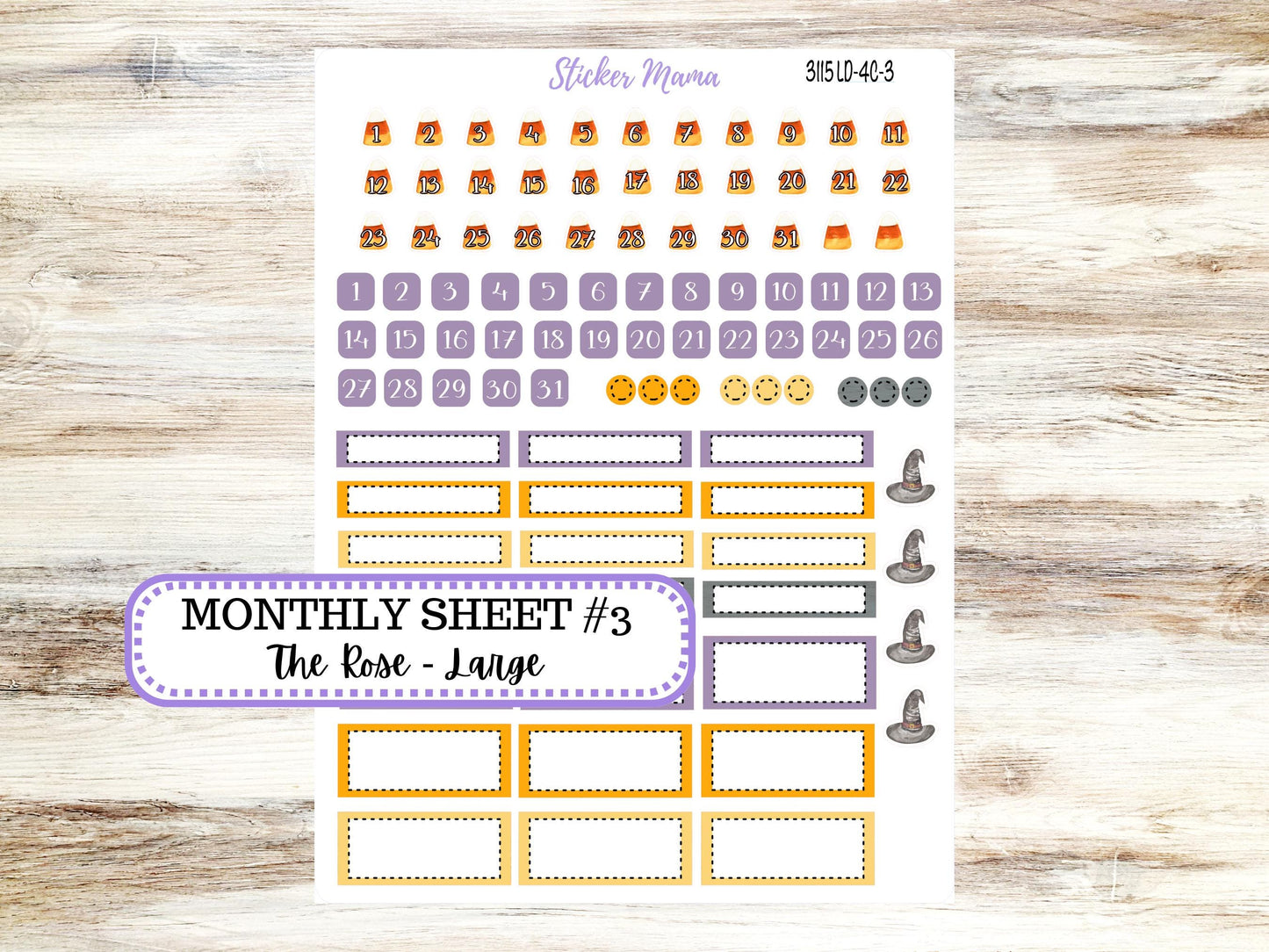 LD "The Rose" Large || 4-COLUMN (formerly project) Planner Kit #3115 || Spooky Palette || Laurel Denise Stickers || Aug 25