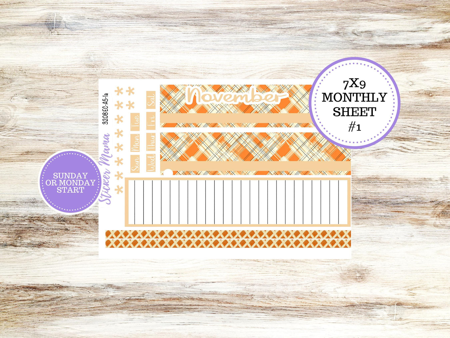 ERIN CONDREN Monthly Kit-3208 || 7X9 || Fall Fields - 7x9 ec November Monthly Kit - November Monthly Planner Kits - Monthly Pages