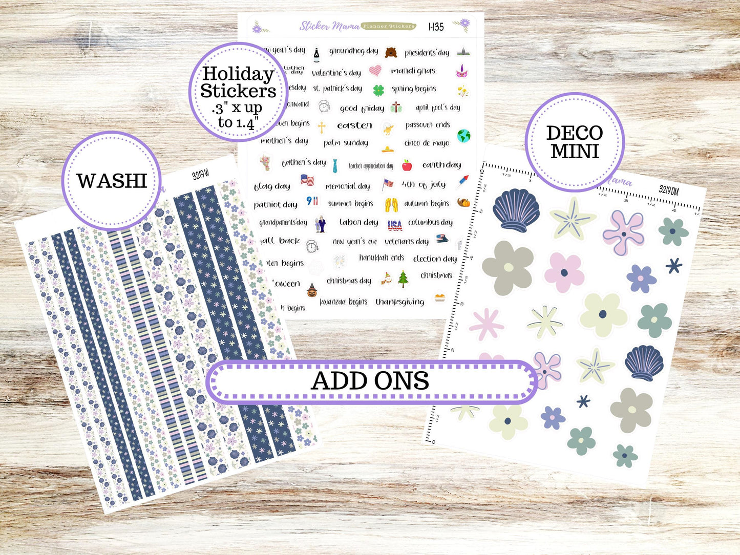 Laurel Denise Large Scout Planner Sticker Kit | Portrait Weekly + Monthly | August Blossom Breeze 3219 | 5-26