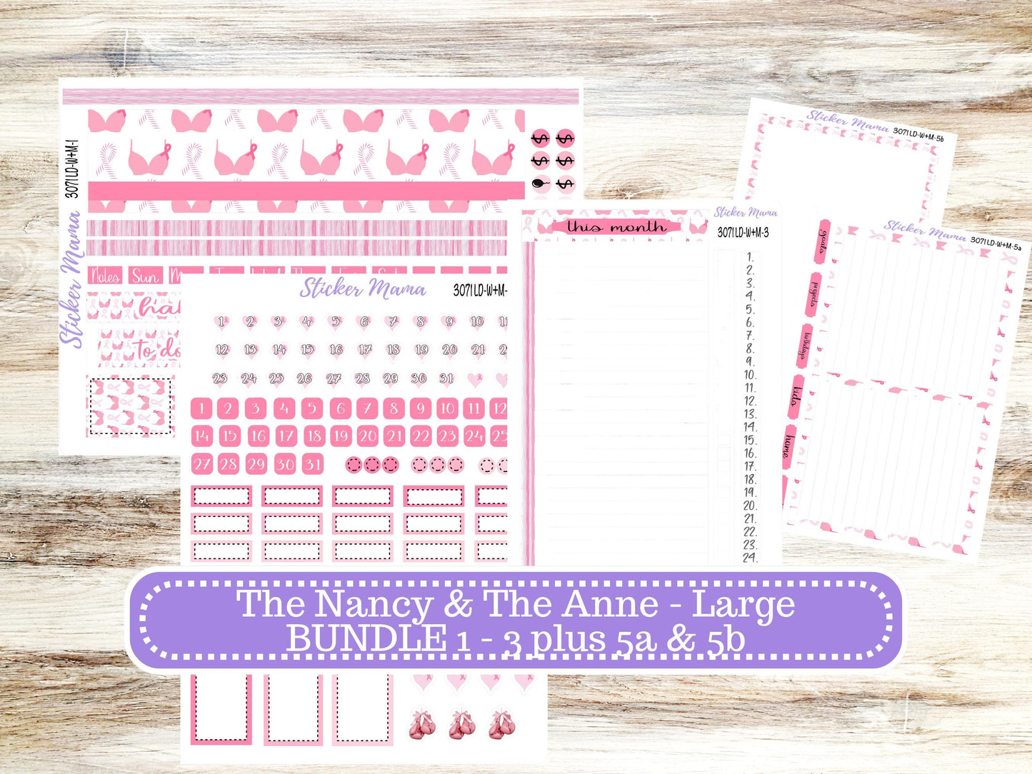 LAUREL DENISE Week + Month PLANNER Monthly Kit #3071 || Laurel Denise Kit || Laurel Denise Horizontal Vertical || Breast Cancer || Aug 25