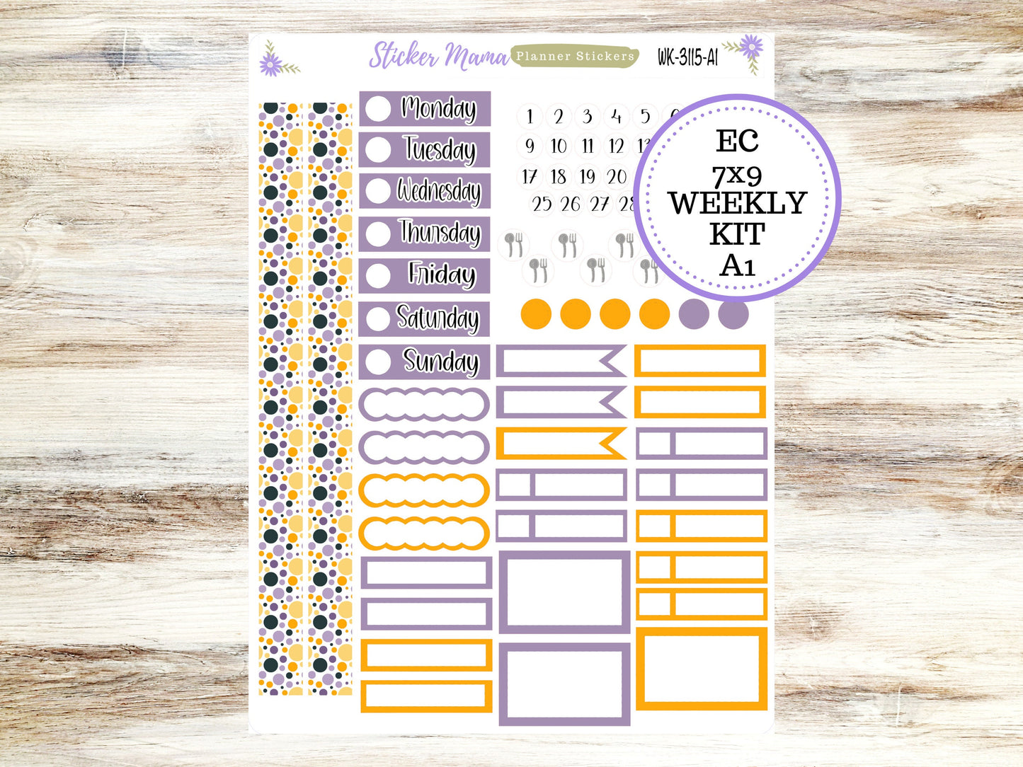 ERIN CONDREN WK-3115- Spooky Palette || Weekly Planner Kit || Erin Condren || Hourly Planner Kit || Vertical Planner Kit