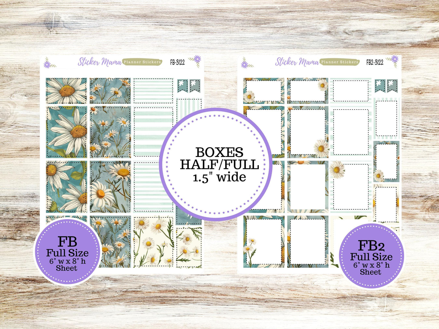 FULL BOXES-3122 || Vintage Bloom || Planner Stickers || Full Box for Planners || Planner Boxes