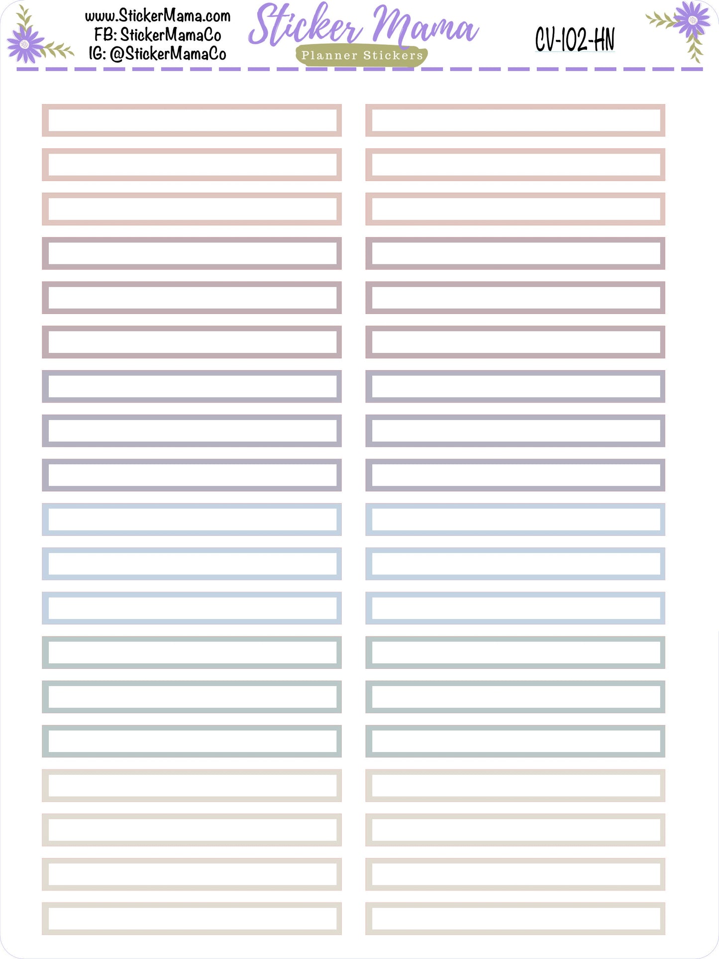 CV-102-104 BASIC LABELS - Harmony Neutral Erin Condren Compact Vertical - Harmony Neutral Basic Labels - Planner