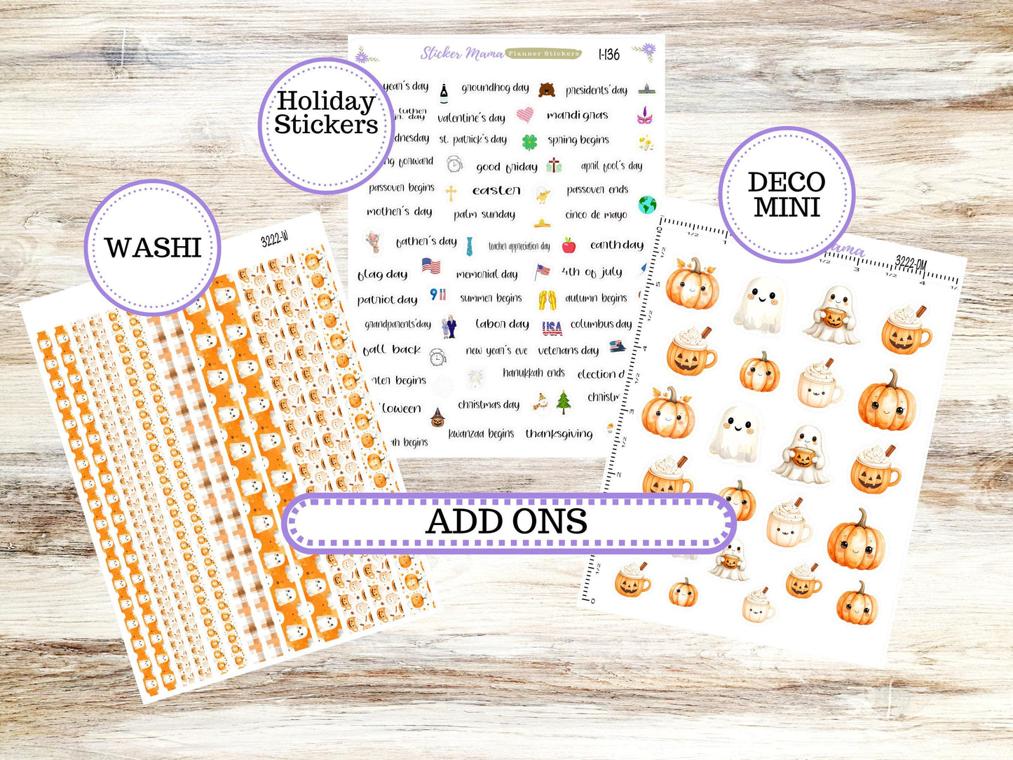 Laurel Denise Small Scout Planner Sticker Kit | Portrait Weekly + Monthly | October Cozy Ghost 3222 | 7-26