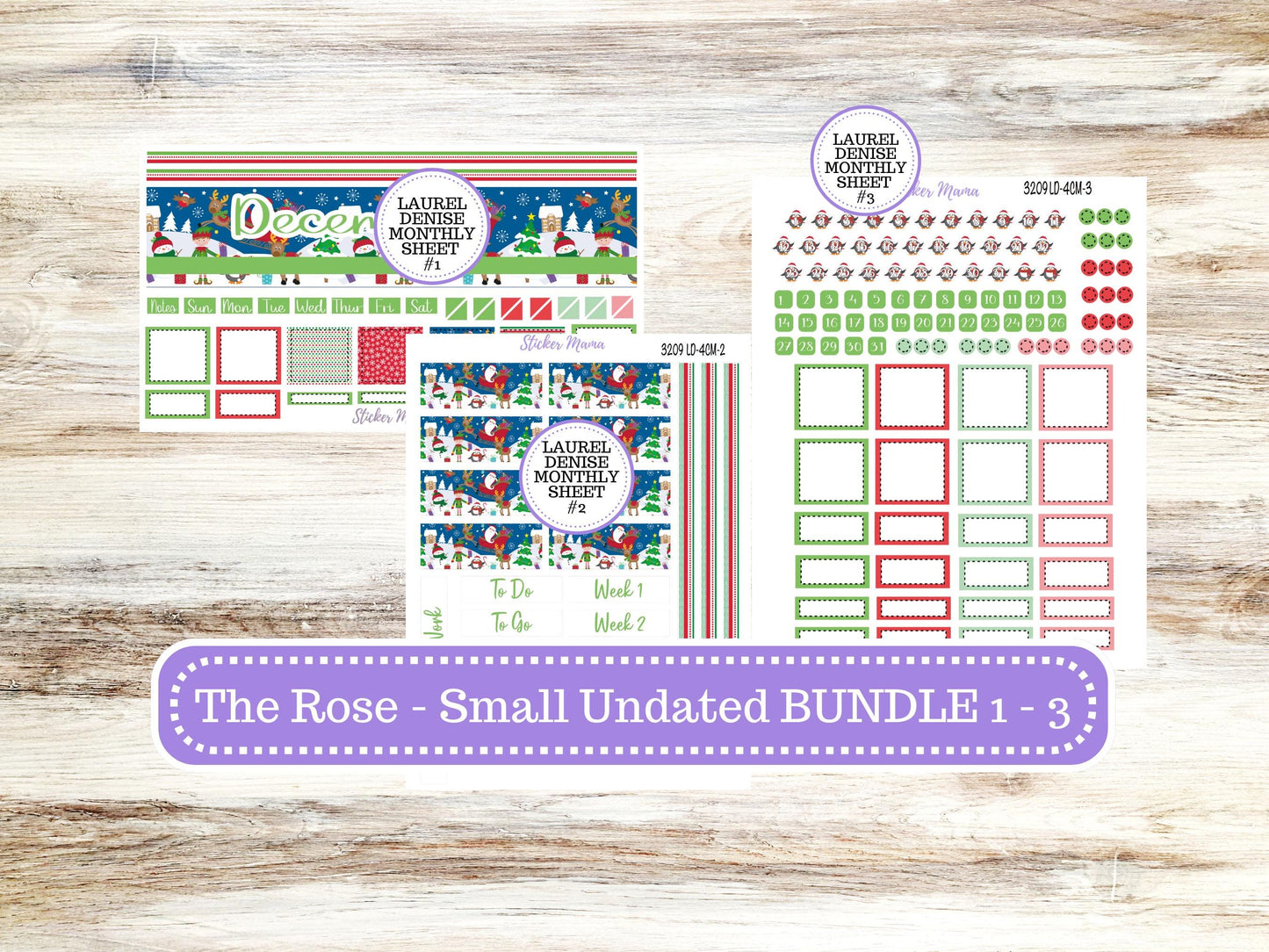 LD "Th Rose" Small || 4 COLUMN Mini (formerly the project mini) Size Planner Kit #3209 || Jolly Pines || Project Stickers || June 25