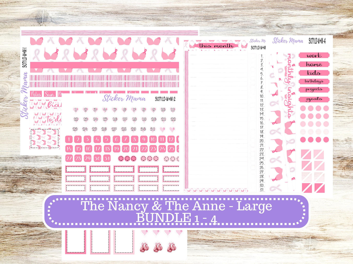 LAUREL DENISE Week + Month PLANNER Monthly Kit #3071 || Laurel Denise Kit || Laurel Denise Horizontal Vertical || Breast Cancer || Aug 25