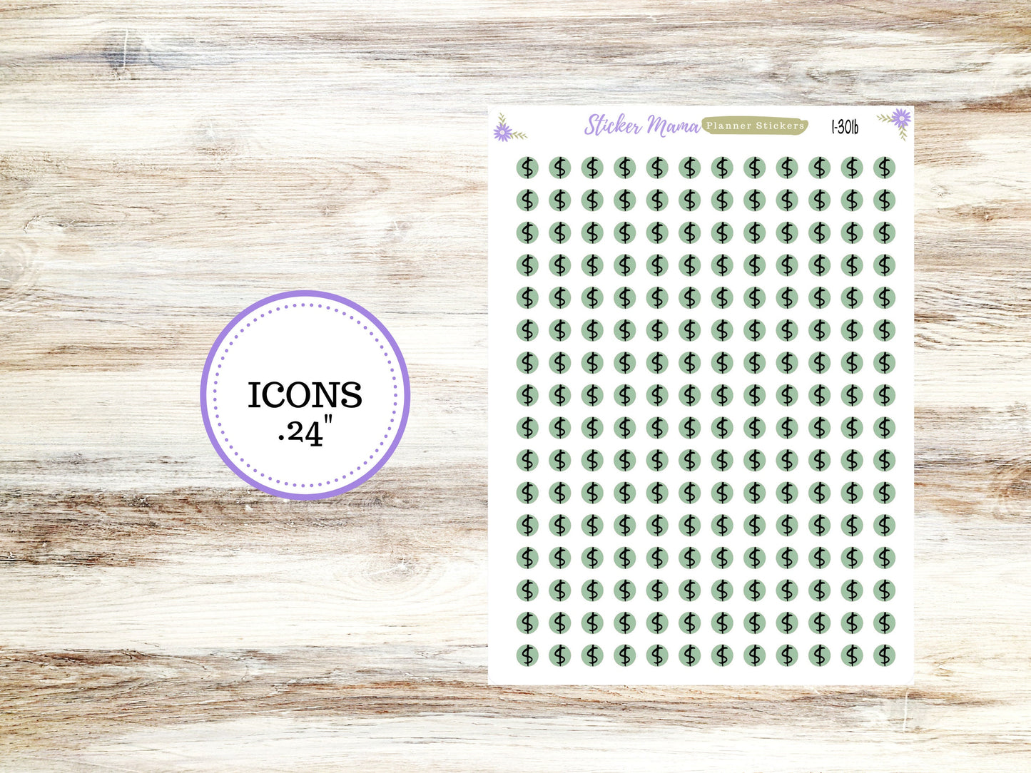 I-301 MONEY PLANNER Stickers || Dollar Sign Stickers || Money Stickers || Money Planner Dollar Sign Stickers