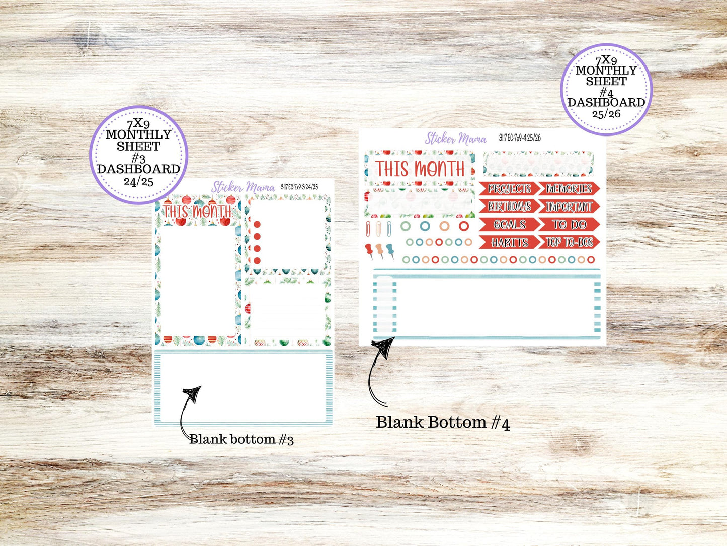 ERIN CONDREN Monthly Kit-3117 || 7X9 || - 7x9 ec December Monthly Kit - December Monthly Planner Kits - Monthly Pages