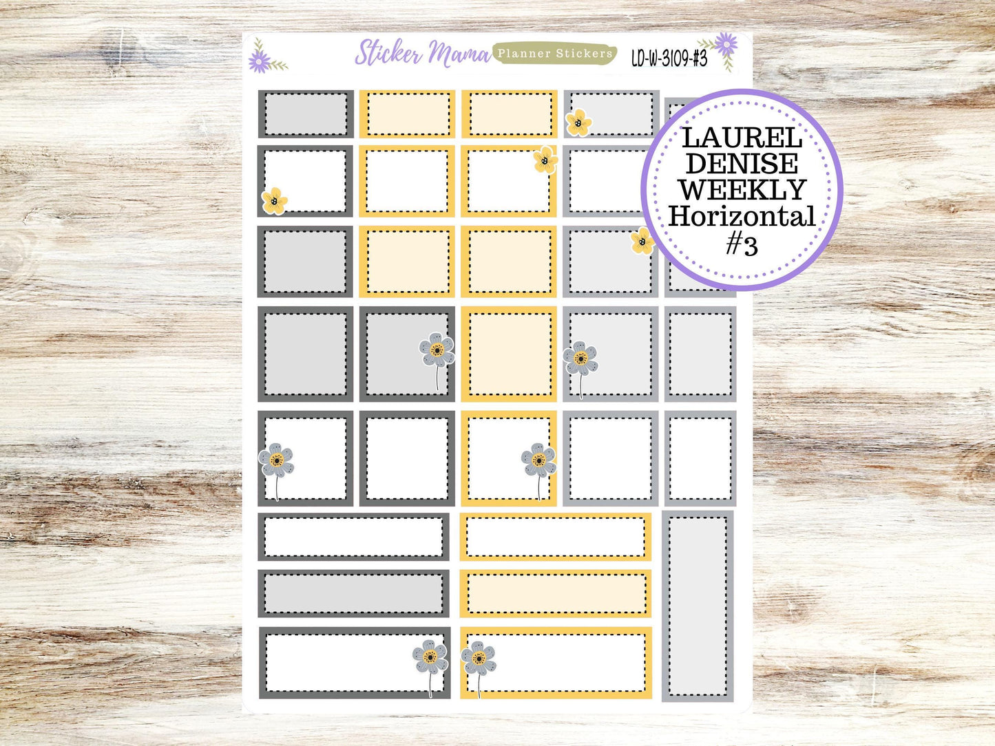LAUREL DENISE WEEKLY Planner Kit #3109 || Laurel Denise Stickers Kit || Horizontal Vertical || Great and Yellow Floral || May