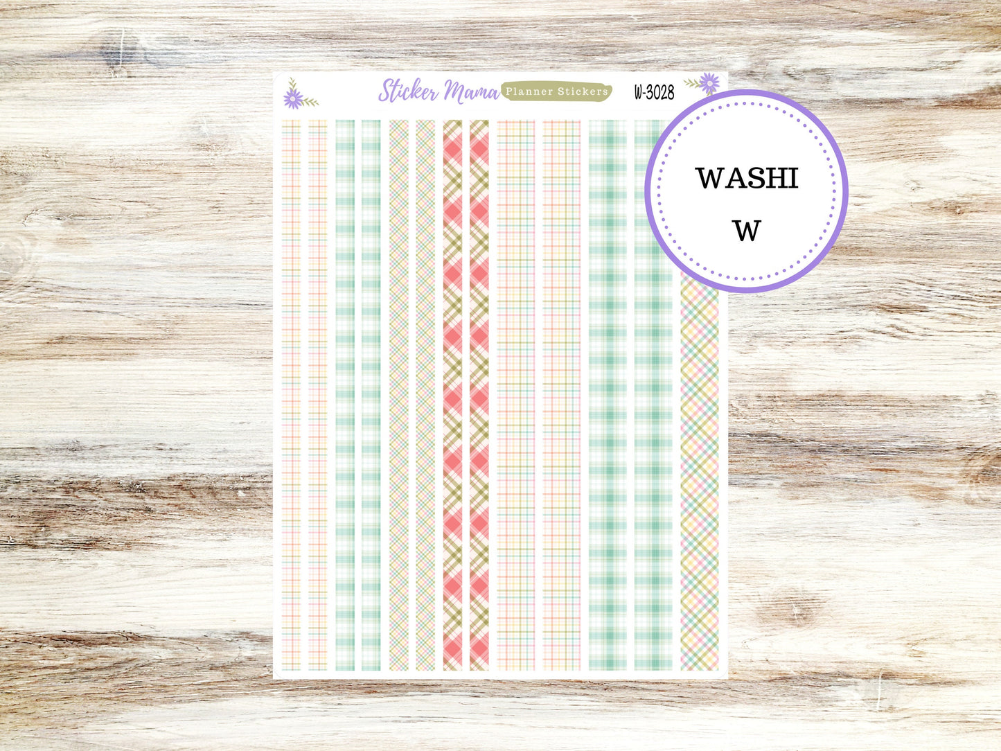 WASHI PLANNER STICKERS || 3028 || Spring Plaid || Washi Stickers || Planner Stickers || Washi for Planners
