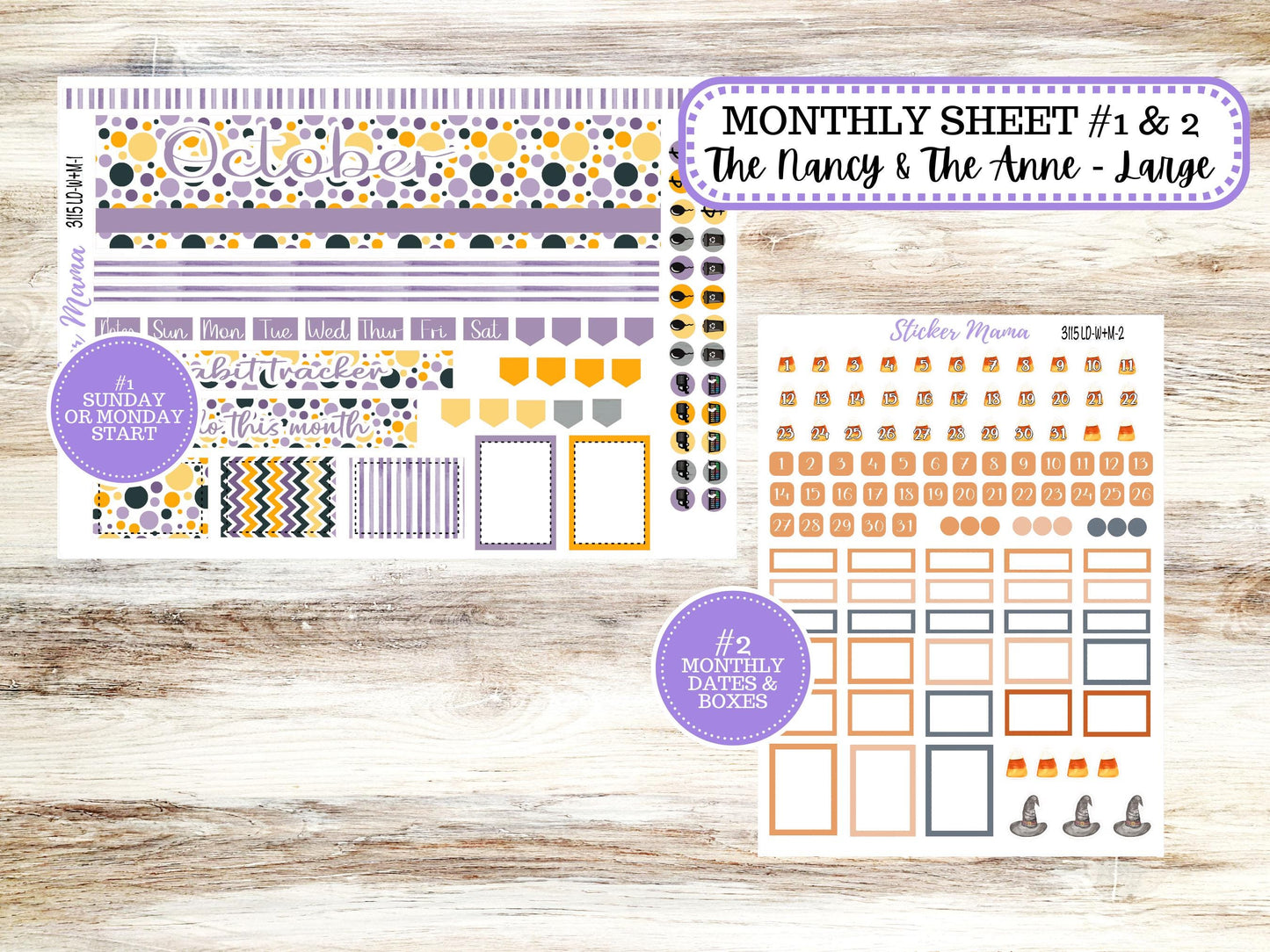 LAUREL DENISE Week + Month PLANNER Monthly Kit #3115 || Laurel Denise Kit || Laurel Denise Horizontal Vertical || Spooky Palette || Aug 25