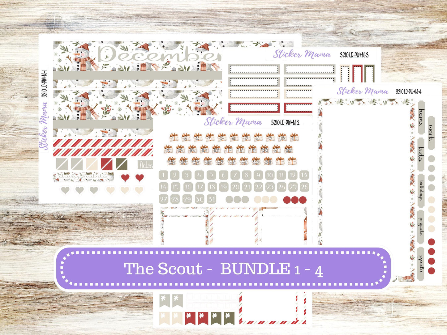 LD "The Scout" || PORTRAIT Weekly + Monthly Planner Kit #3210 || December || Laurel Denise Kit Portrait || Frosty Friends || 9-25