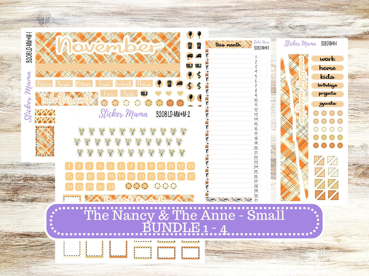 LD SMALL "The Anne" & "The Nancy" || MINI Week + Month Planner Kit #3208 || Laurel Denise Horizontal Vertical || Fall Fields || 9-25