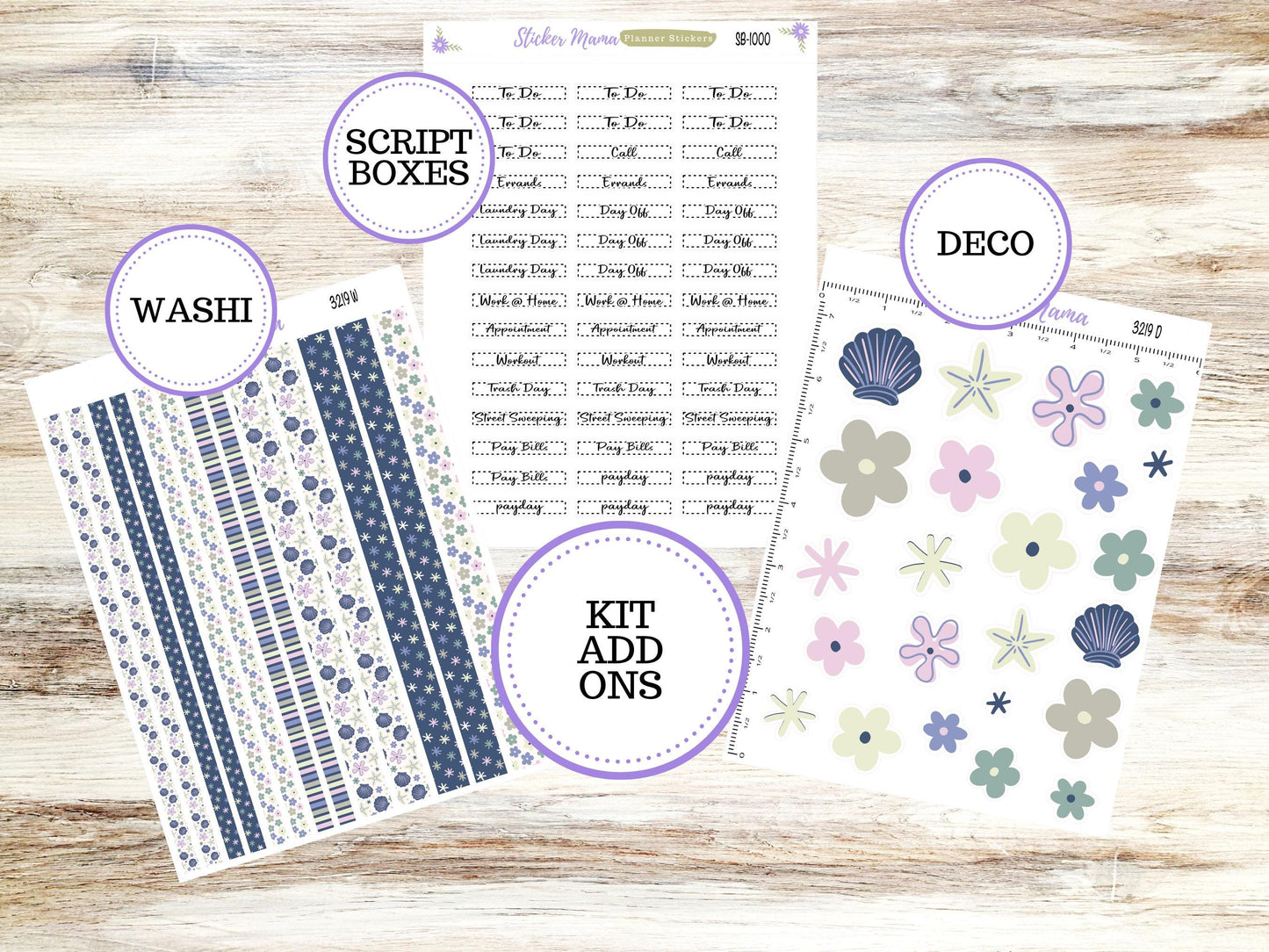 Simple Planner Sticker Kits | Tropical Trinkets 3219