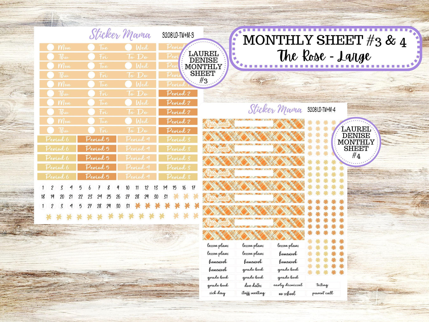 LD "The Valerie" || TEACHER Week + Month Planner Kit #3208 || Fall Fields ||Laurel Denise Kit || Laurel Denise Teacher Planner || June 25
