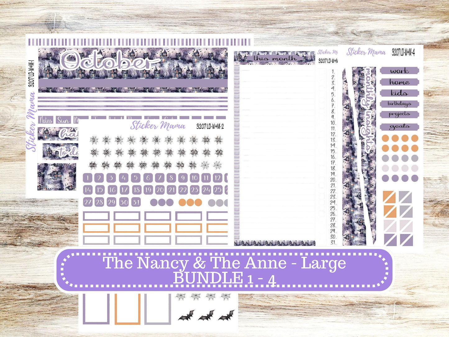 LAUREL DENISE Week + Month PLANNER Monthly Kit #3207 || Laurel Denise Kit || Laurel Denise Horizontal Vertical || Haunted Haven || Aug 25