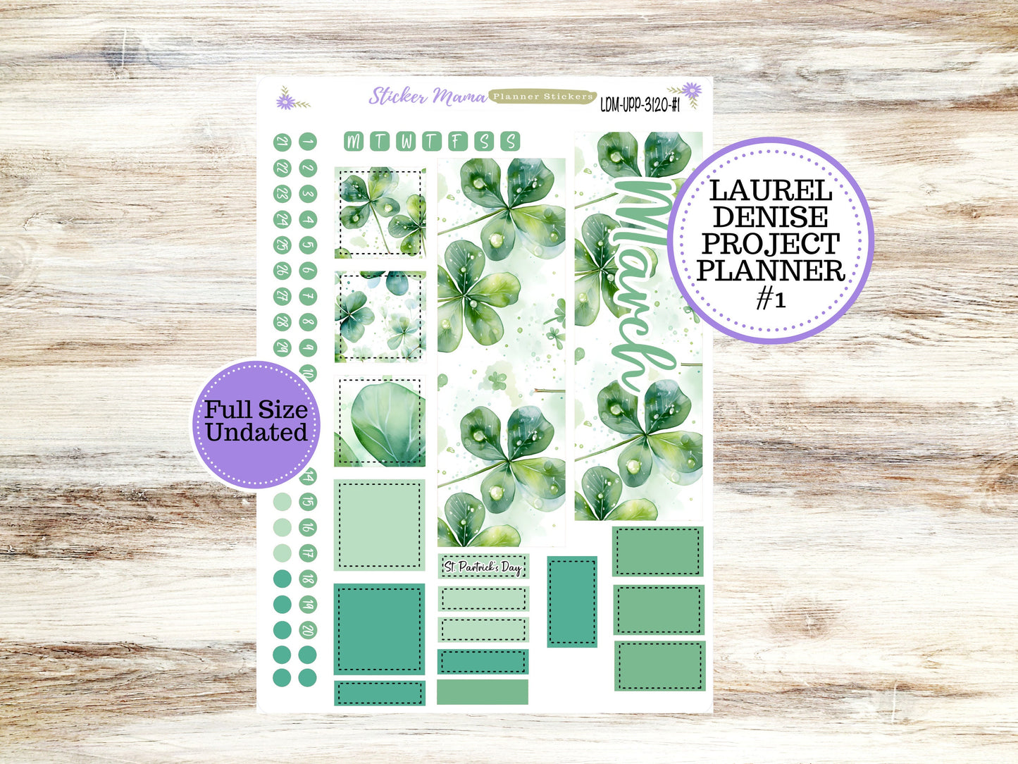 LAUREL DENISE PROJECT Planner Kit #3120 || Shamrock Magic || Laurel Denise Kit || Laurel Denise Stickers || || March ld