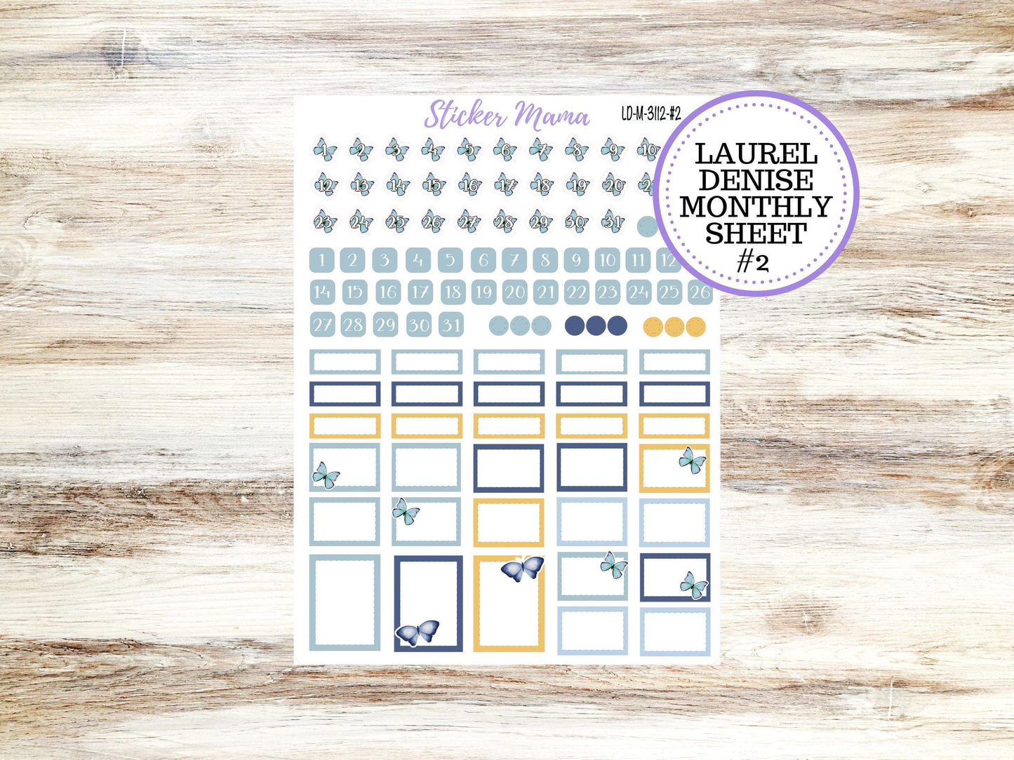 LAUREL DENISE PLANNER Monthly Kit #3112 || Laurel Denise Kit || Ld Stickers || Laurel Denise Horizontal Vertical || Butterfly Bliss