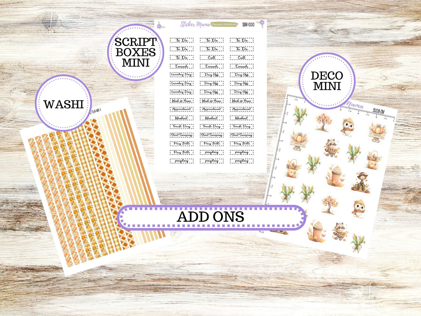 LD SMALL "The Anne" & "The Nancy" || MINI Week + Month Planner Kit #3208 || Laurel Denise Horizontal Vertical || Fall Fields || 9-25