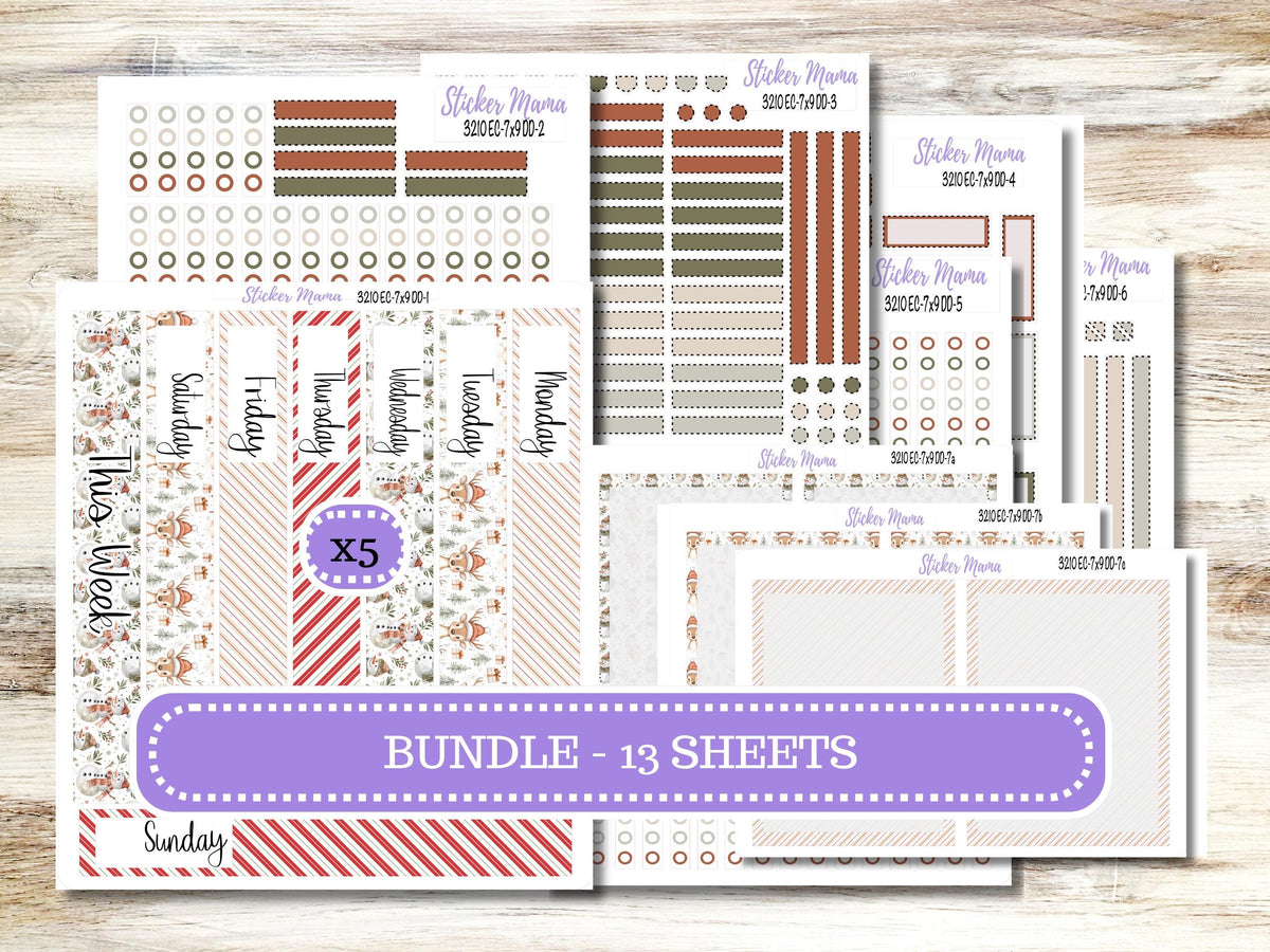 Erin Condren Daily Duo Planner Sticker Kit 3210 | December - Frosty Friends | 9-26