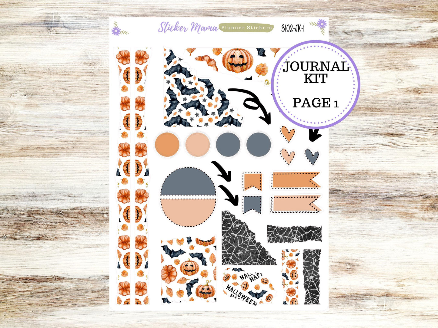 JOURNALING KIT || #3102 || Pumpkin Town || Journal Planner || Planner Stickers || Journal Stickers